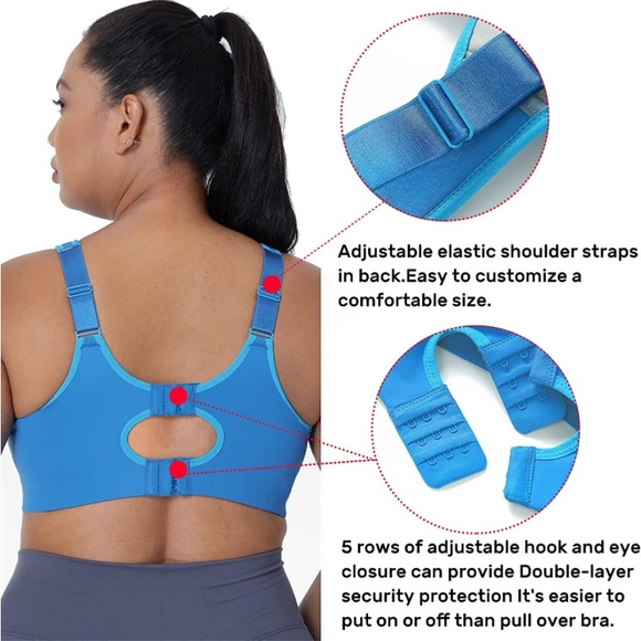 SpecifiXs Blue Plus Size Sports Bra NWT 48F - Picture 5 of 8